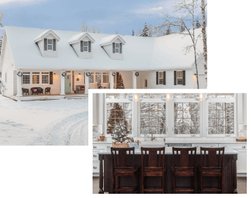 Traditional white home in Palmer with large kitchen