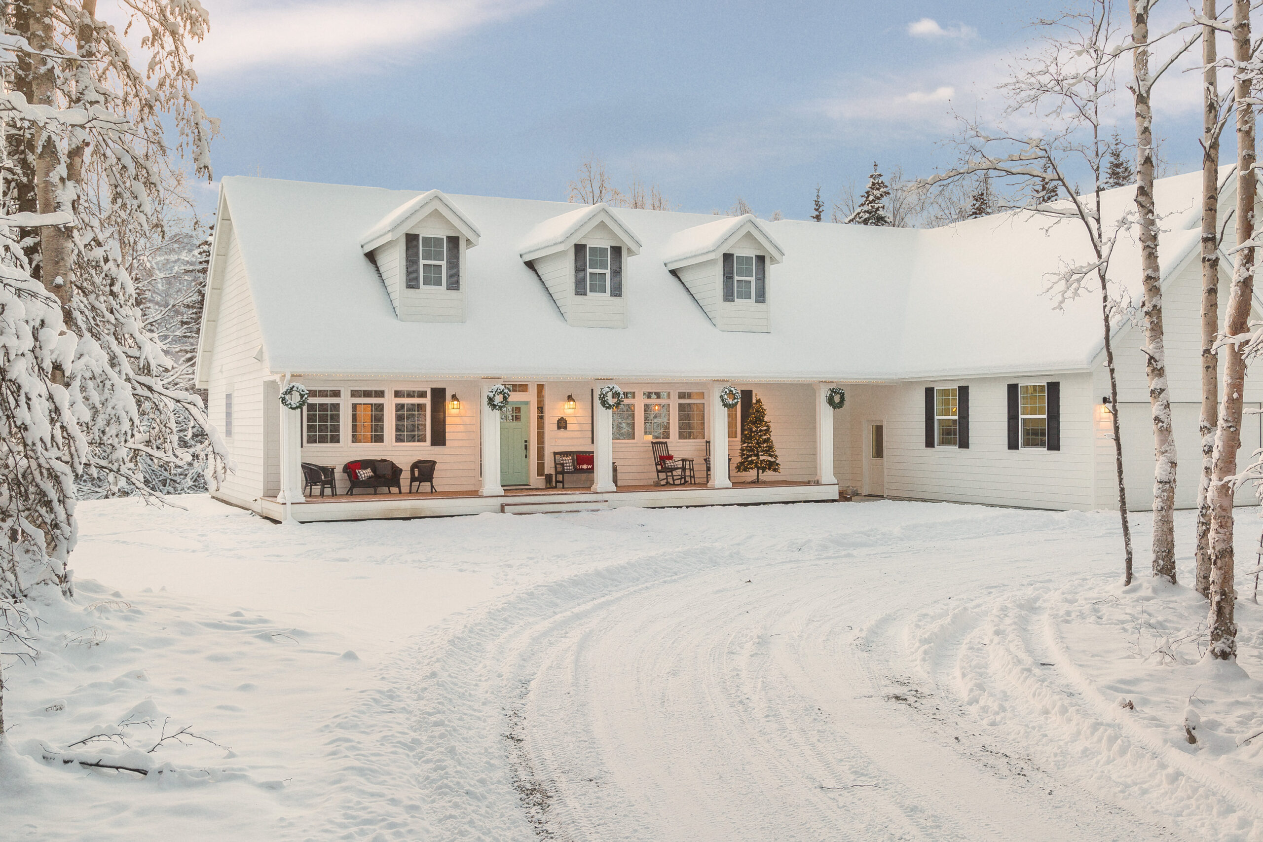 Traditional White Home in Eagle River