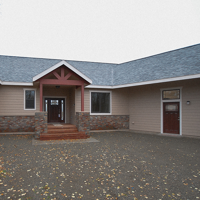 Exterior entrance of custom built home 