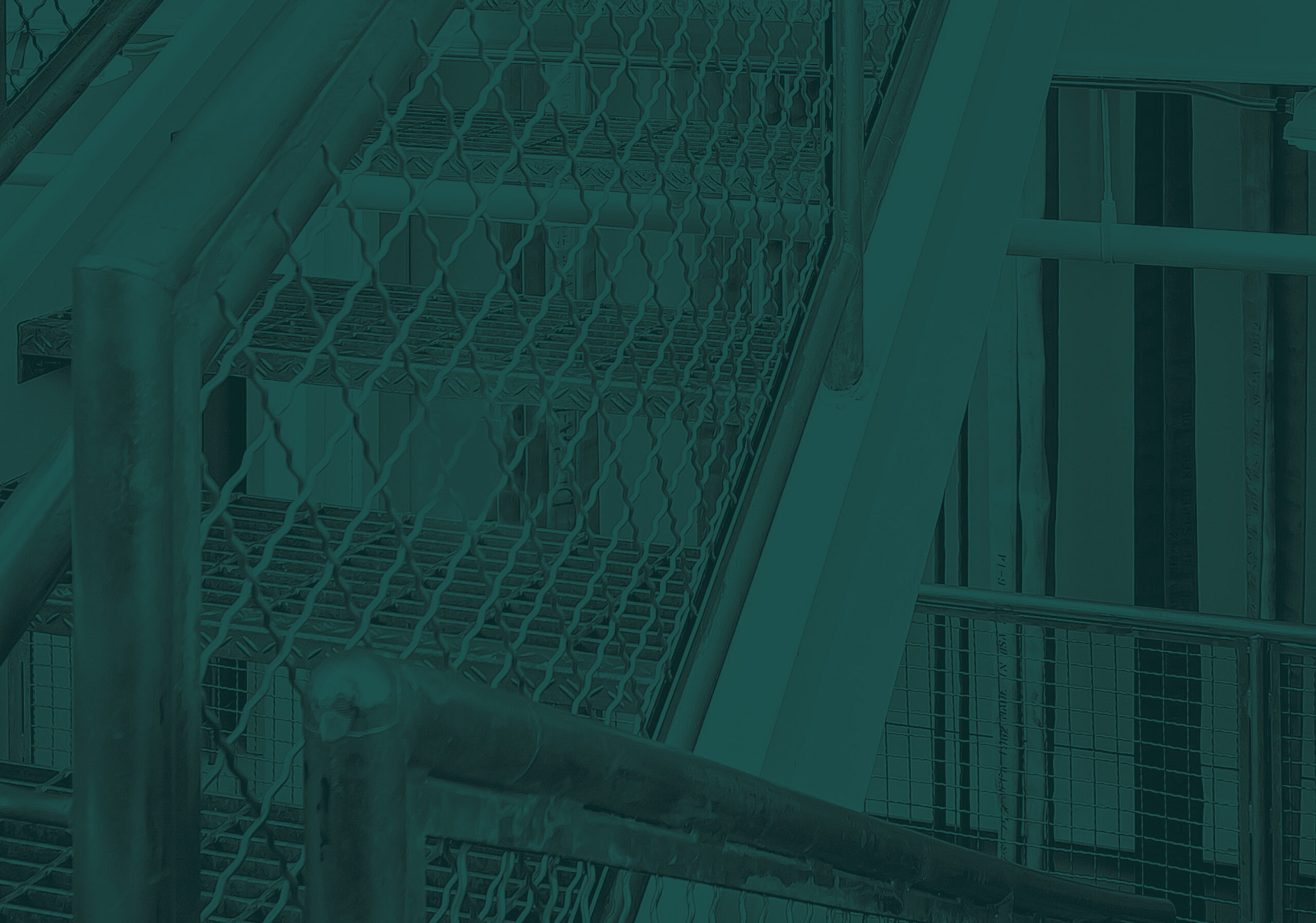 Close-up of metal stairs in a new fire station