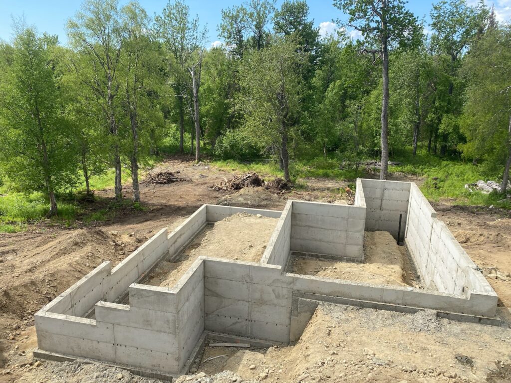 Concrete foundation for custom home 