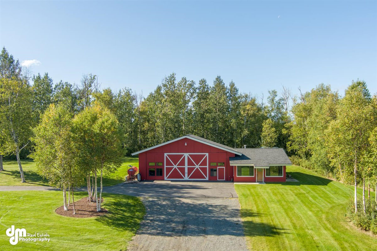 Custom built red hanger in Alaska