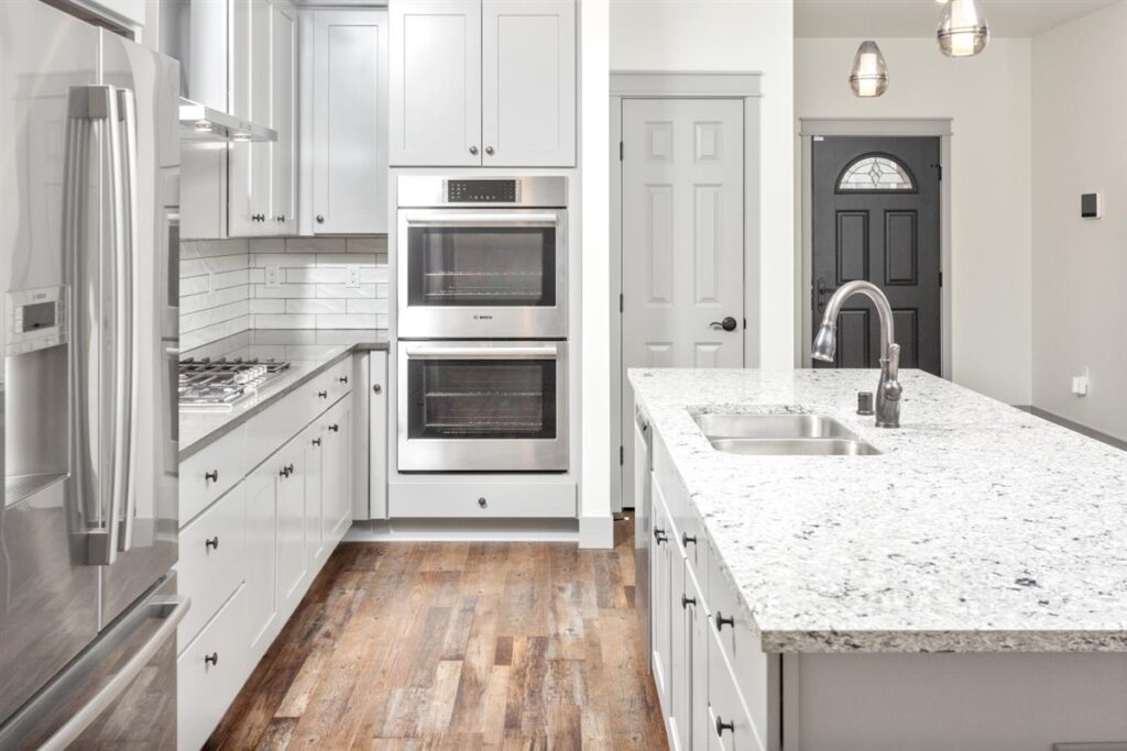 Modern white and gray kitchen