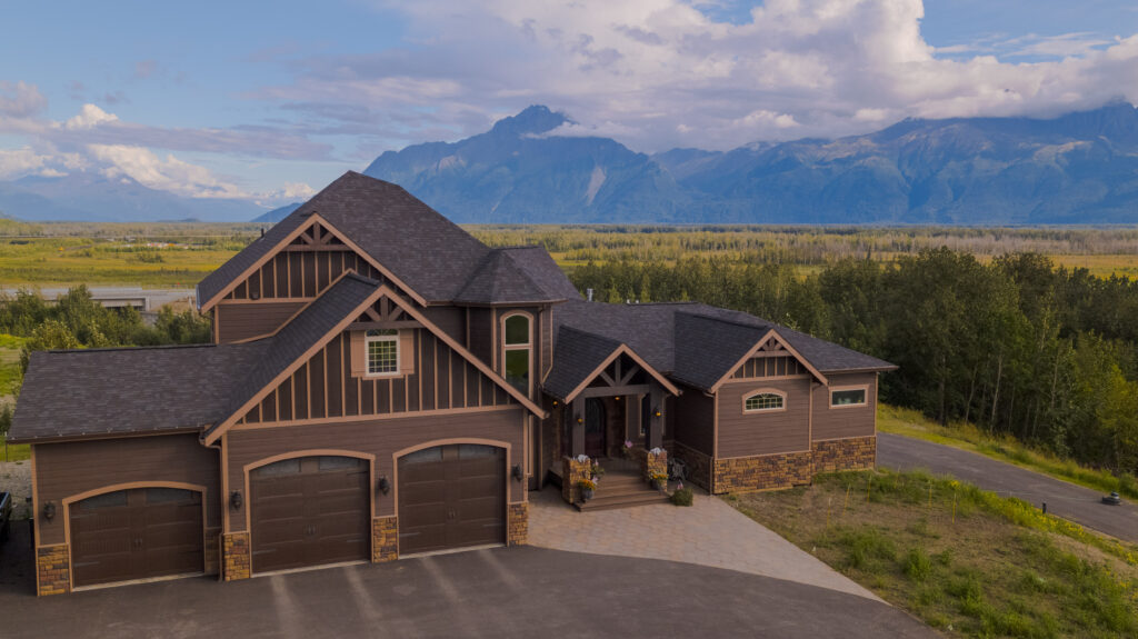 Custom built home with mountain view