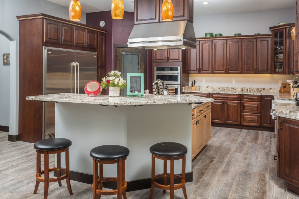 Custom built kitchen with large center island