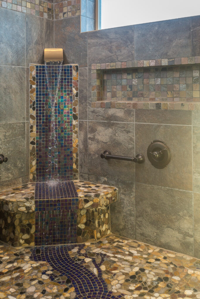 Custom tiled bathroom shower