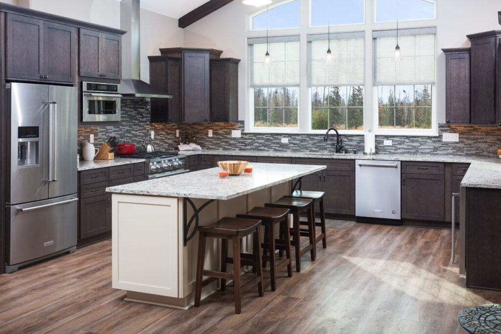 Large custom designed kitchen with center island