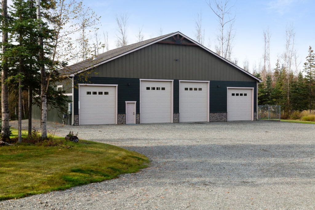Large custom garage build by Falcon Alaska