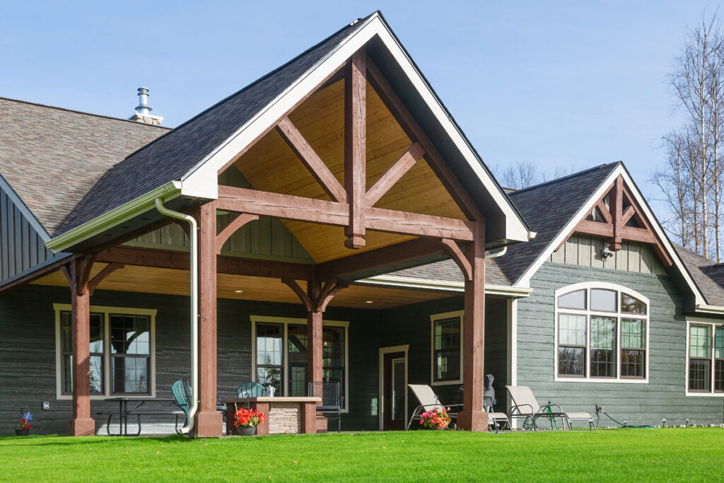 large exterior porch on custom home