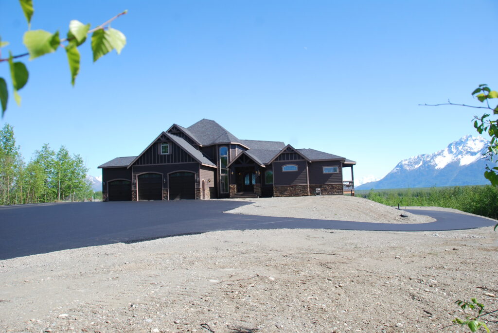 Custom built home on a long driveway