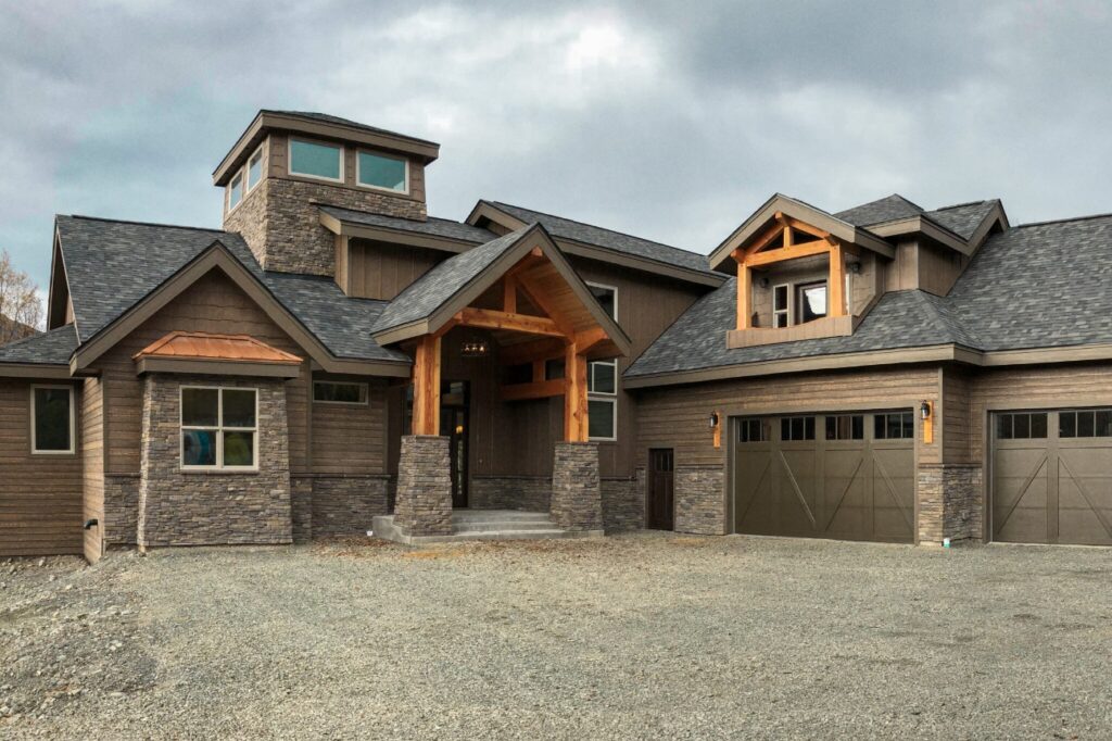 Entranceway to custom built home in Alaska
