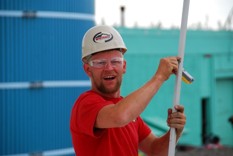 Construction worker in a hard hat 