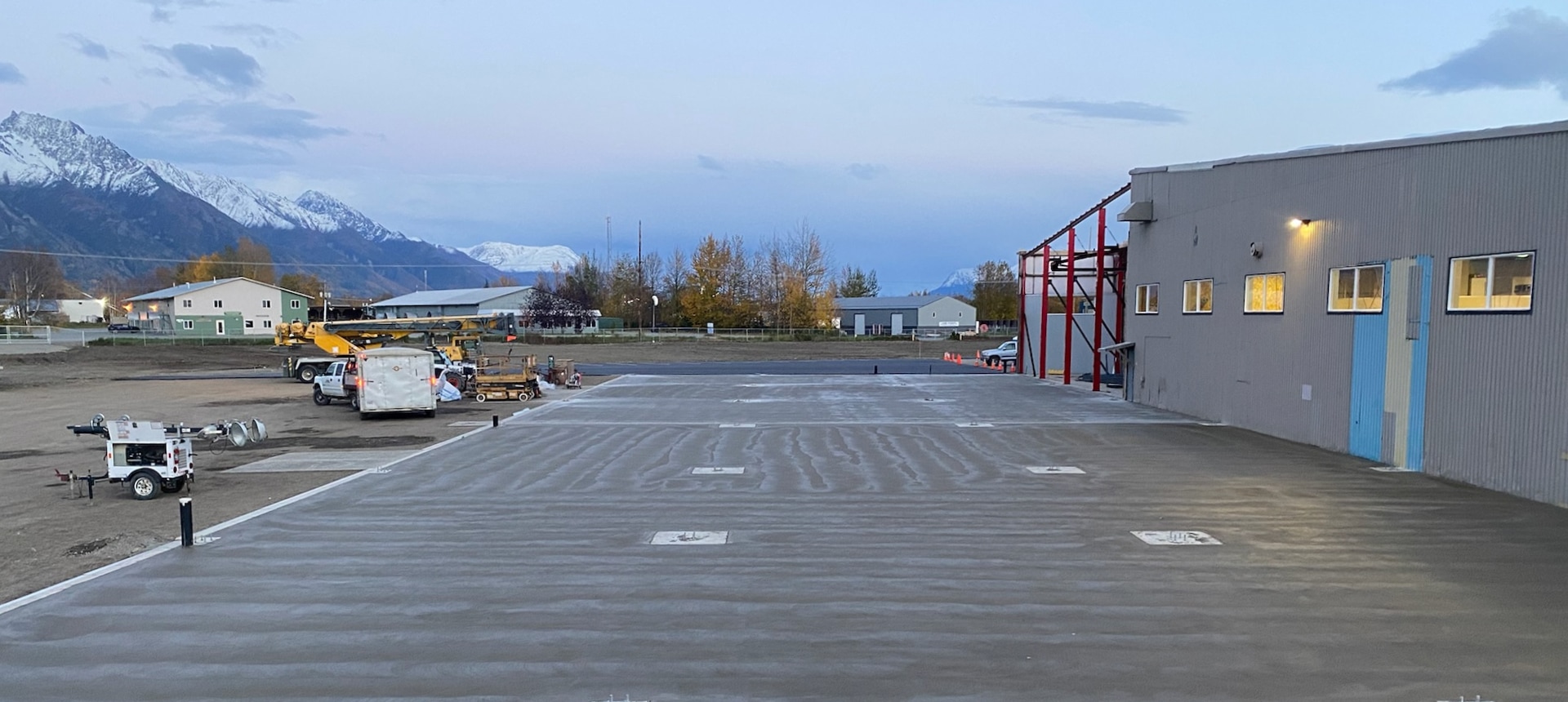 Concrete foundation for commercial building